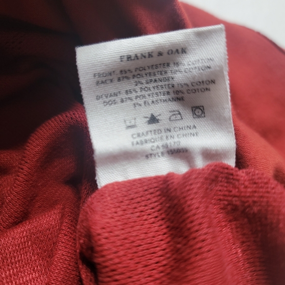 Frank & Oak State Concepts Athletic Tank Top Men's Size XL Burgundy Sleeveless - Picture 4 of 7